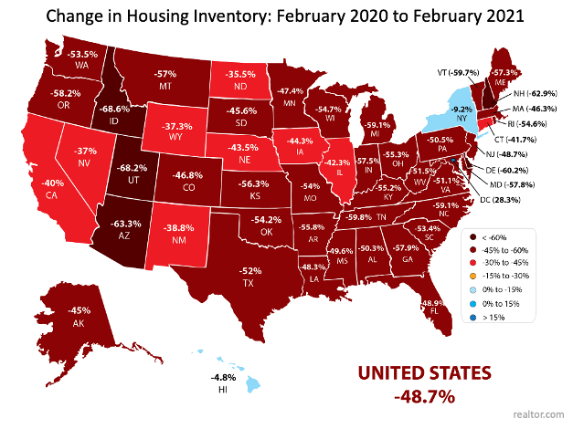 Housing Inventory Map realtor.com